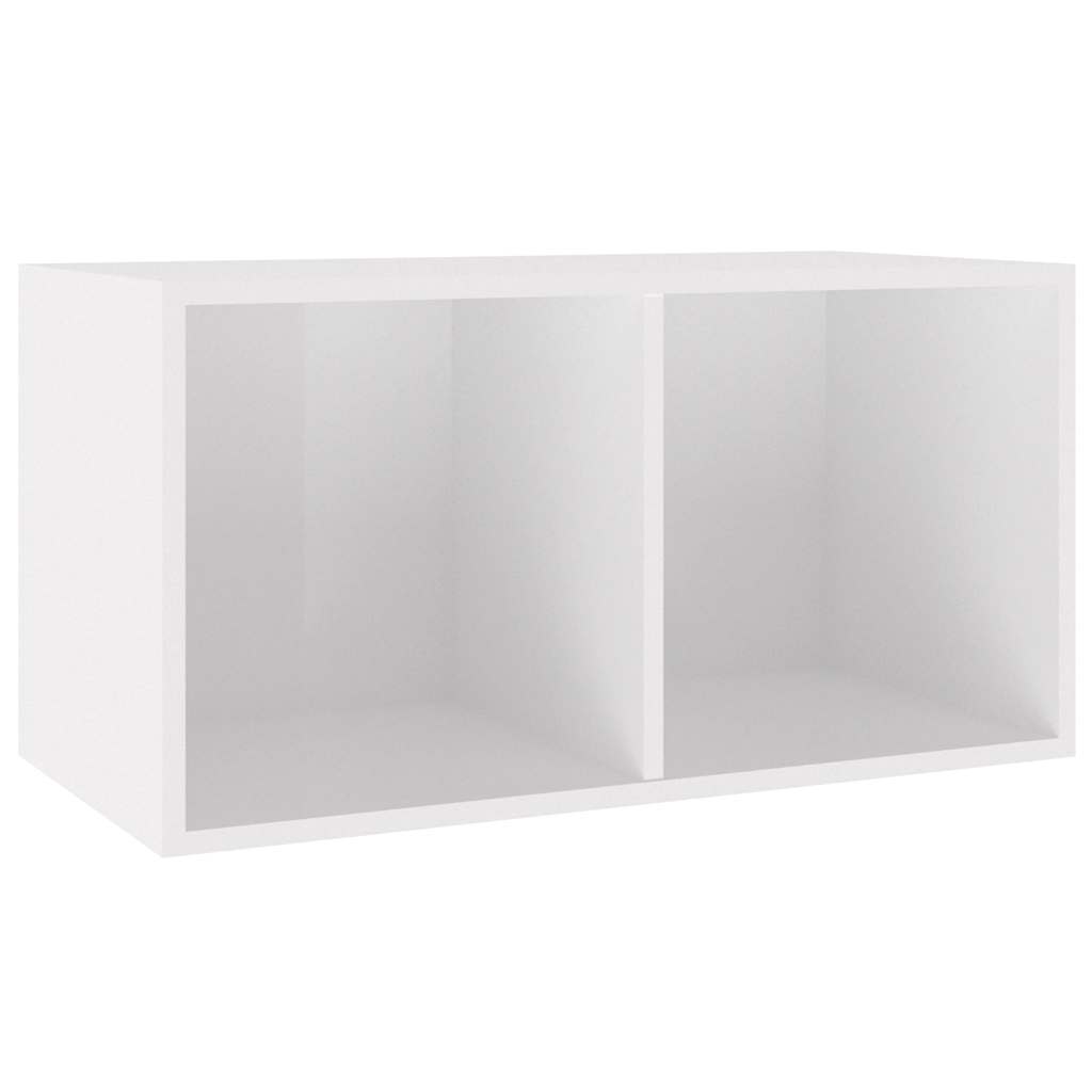 Contenitore per Vinili Bianco Lucido 71x34x36 cm in Multistrato