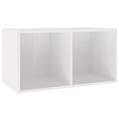 Contenitore per Vinili Bianco Lucido 71x34x36 cm in Multistrato