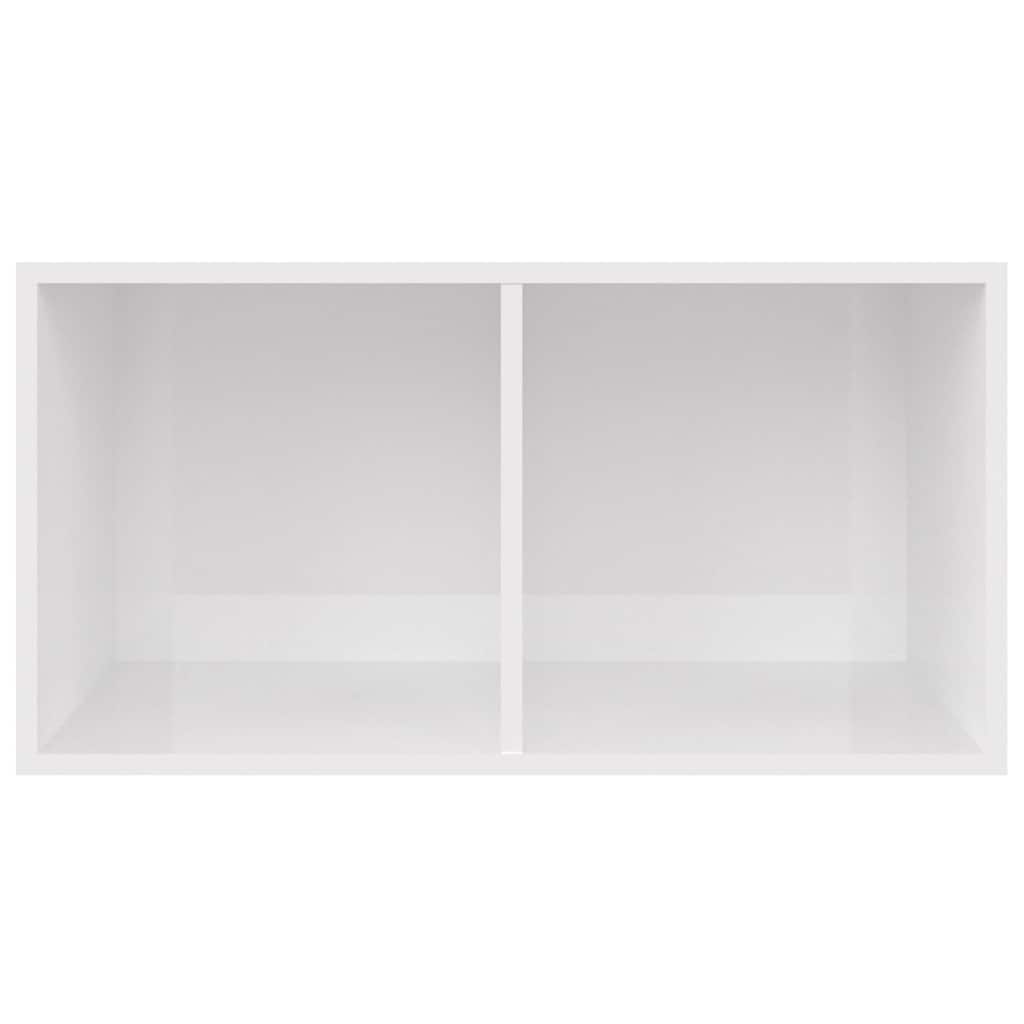 Contenitore per Vinili Bianco Lucido 71x34x36 cm in Multistrato