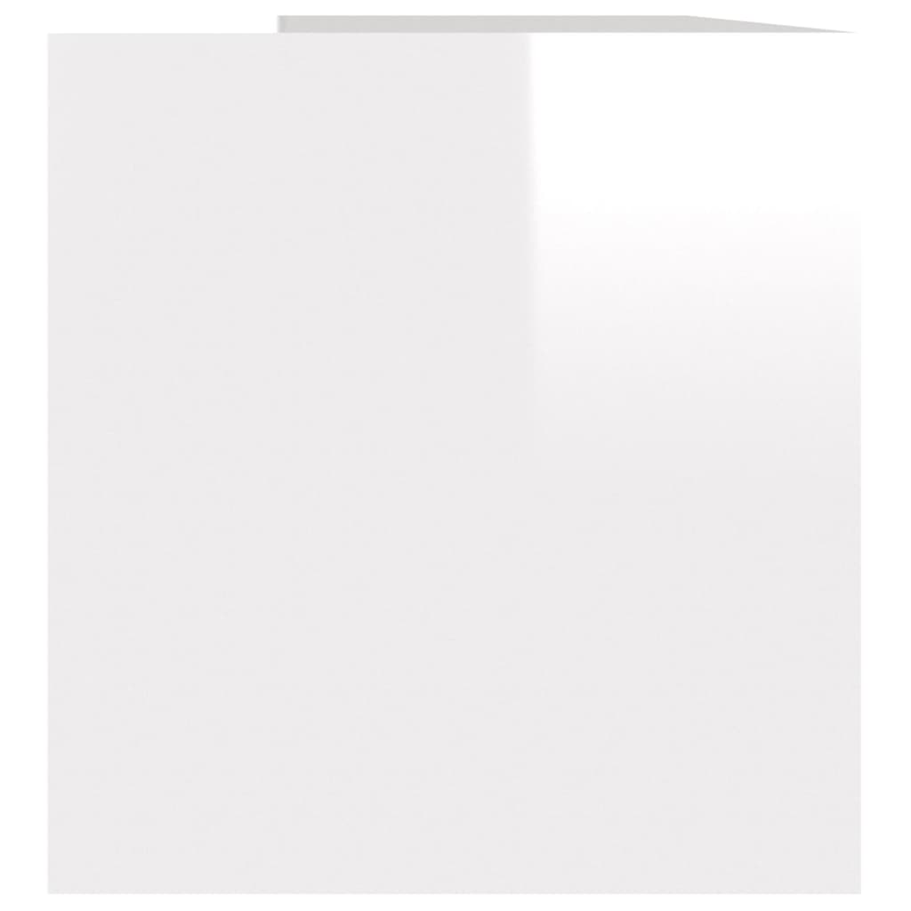Contenitore per Vinili Bianco Lucido 71x34x36 cm in Multistrato