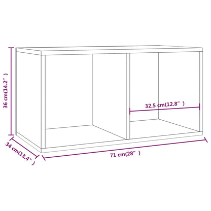 Contenitore per Vinili Bianco Lucido 71x34x36 cm in Multistrato