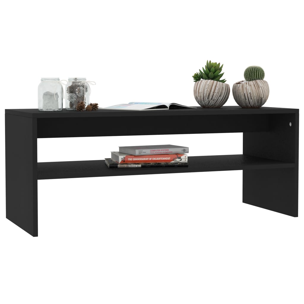 Tavolino da Salotto Nero 100x40x40 cm in Legno Multistrato | homemem39