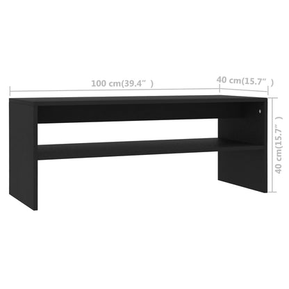 Tavolino da Salotto Nero 100x40x40 cm in Legno Multistrato | homemem39