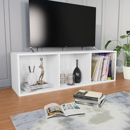 Libreria/Mobile TV Bianco 36x30x114 cm in Legno Multistrato