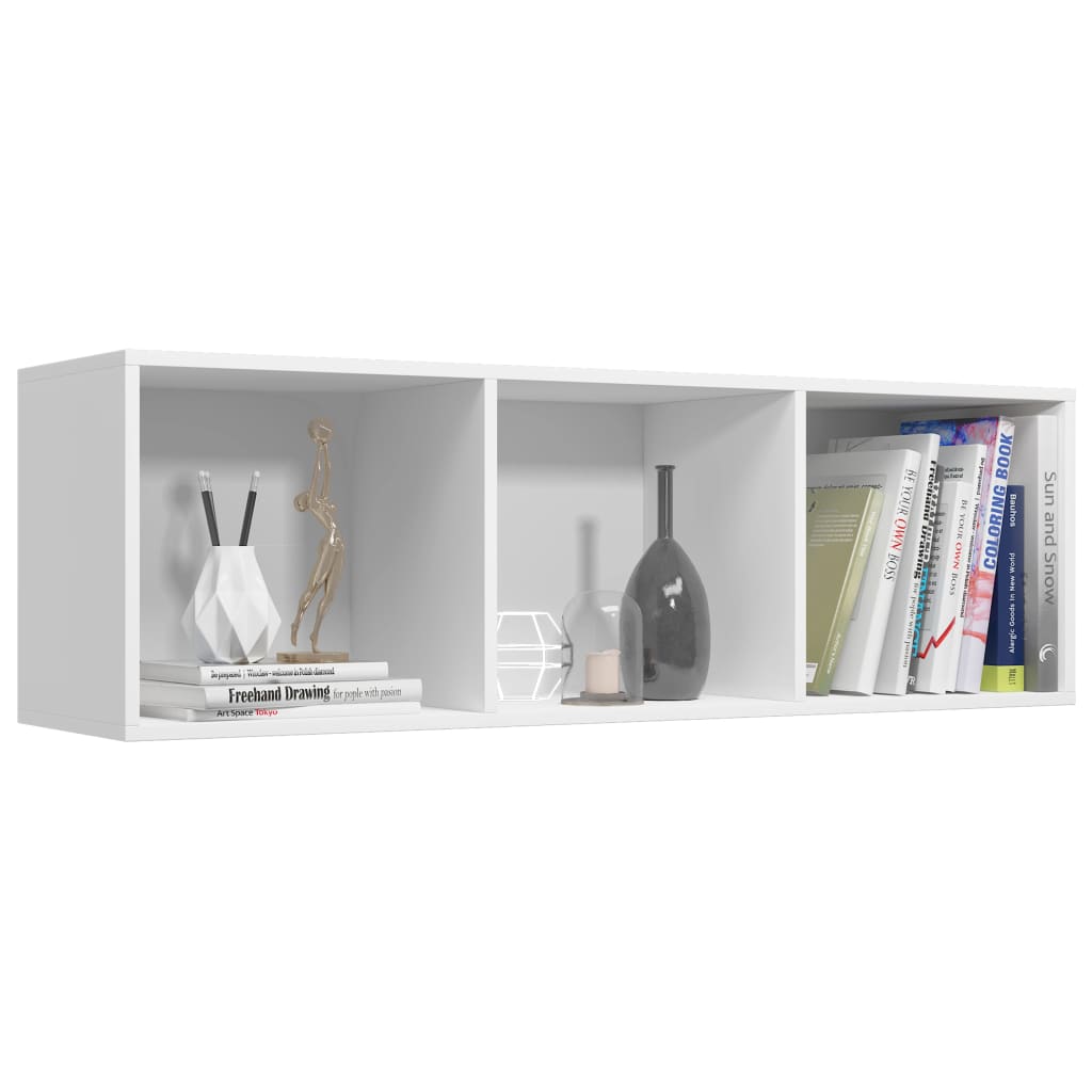 Libreria/Mobile TV Bianco 36x30x114 cm in Legno Multistrato