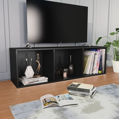 Libreria/Mobile TV Nero 36x30x114 cm in Legno Multistrato