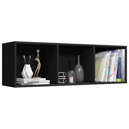 Libreria/Mobile TV Nero 36x30x114 cm in Legno Multistrato