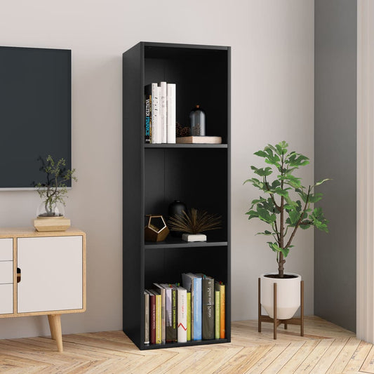 Libreria/Mobile TV Nero 36x30x114 cm in Legno Multistrato