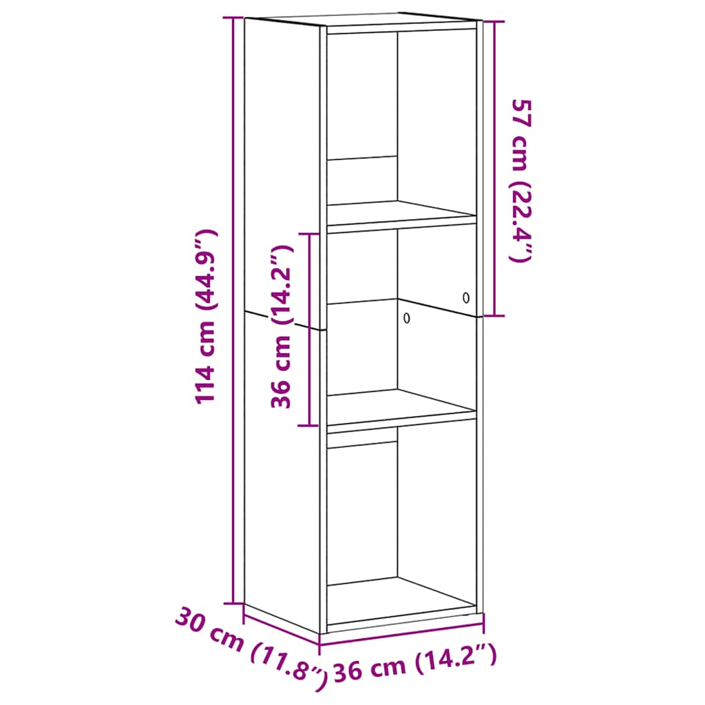 Libreria/Mobile TV Grigio Cemento 36x30x114cm Legno Multistrato | homemem39