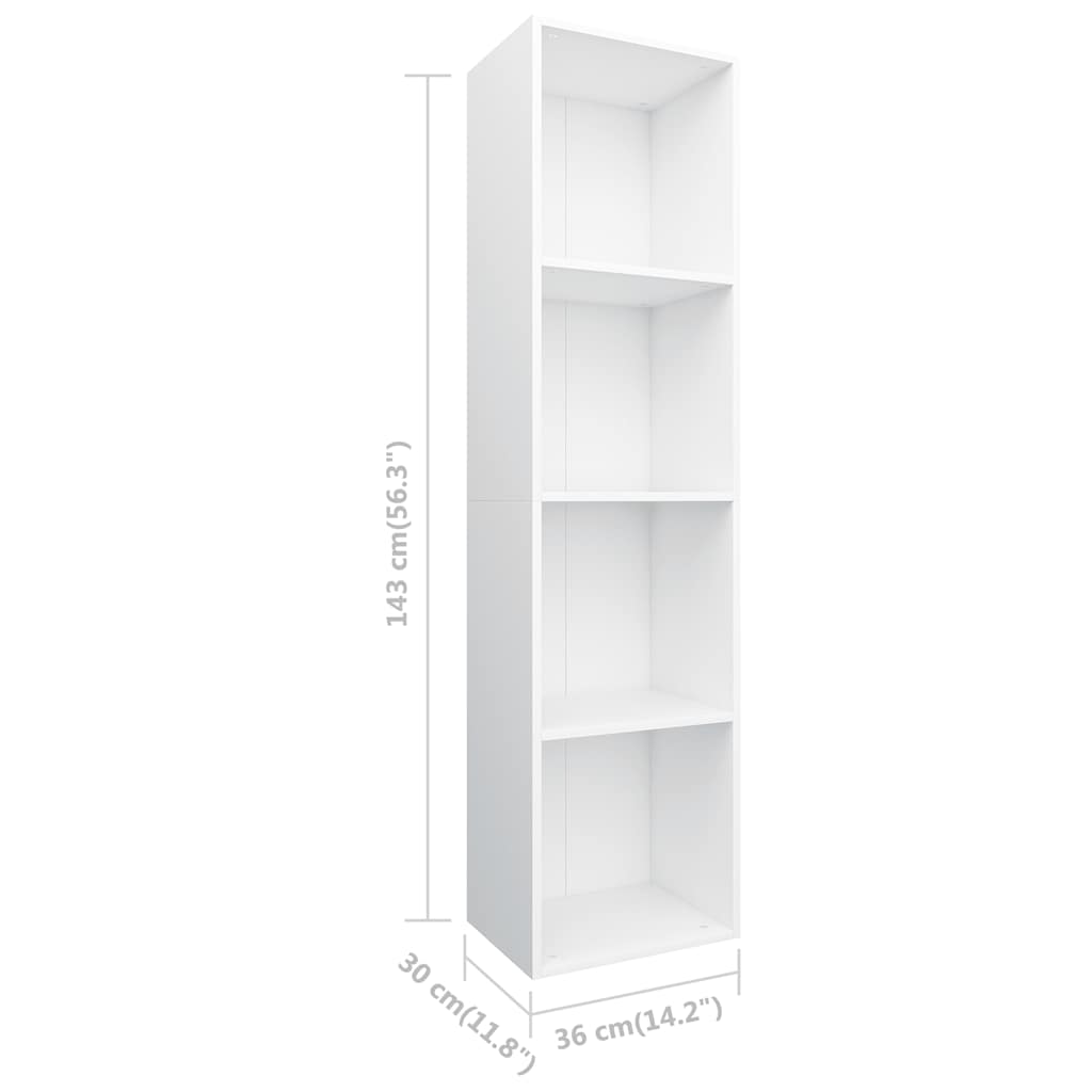 Libreria / Mobile TV Bianco 36x30x143 cm in Legno Multistrato | homemem39
