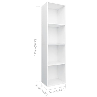 Libreria / Mobile TV Bianco 36x30x143 cm in Legno Multistrato | homemem39