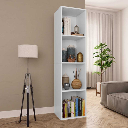 Libreria / Mobile TV Bianco 36x30x143 cm in Legno Multistrato | homemem39