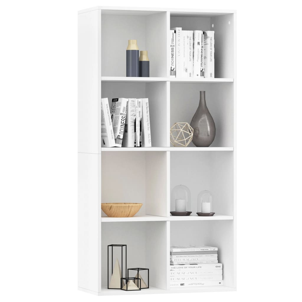 Libreria/Credenza Bianca 66x30x130 cm in Legno Multistrato | homemem39