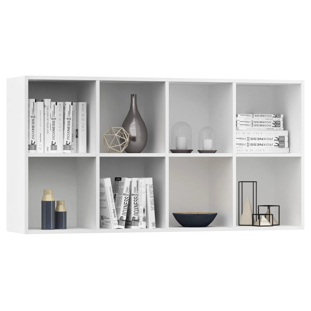 Libreria/Credenza Bianca 66x30x130 cm in Legno Multistrato | homemem39
