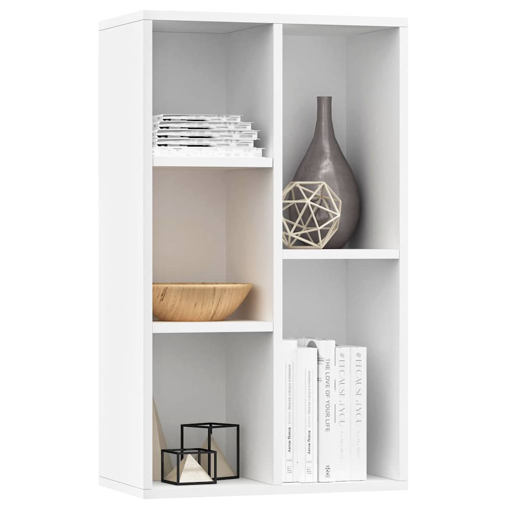 Libreria/Credenza Bianca 50x25x80 cm in Legno Multistrato | homemem39