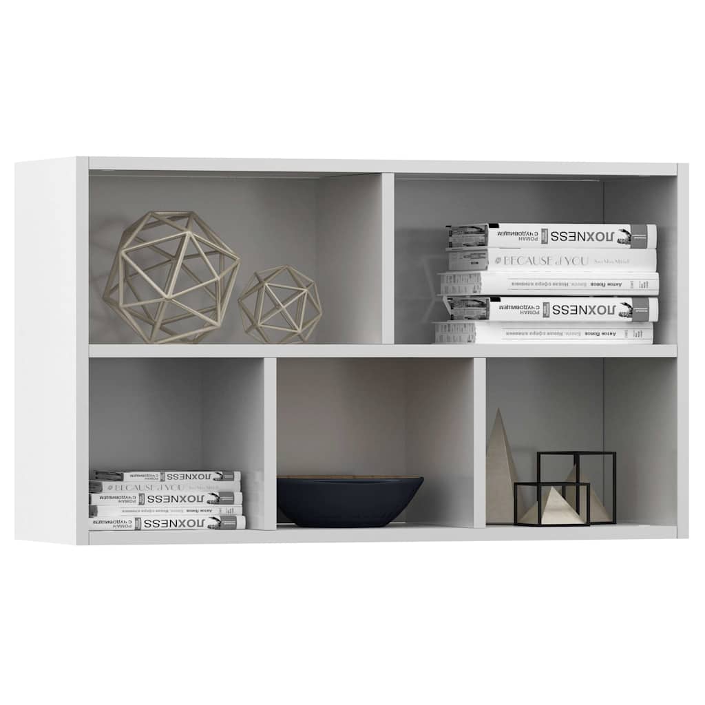 Libreria/Credenza Bianca 50x25x80 cm in Legno Multistrato | homemem39