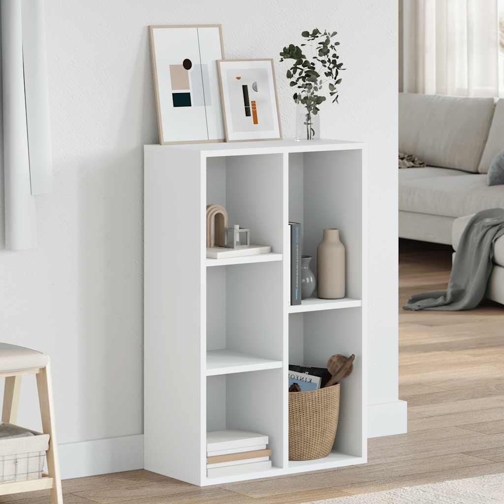 Libreria/Credenza Bianca 50x25x80 cm in Legno Multistrato | homemem39