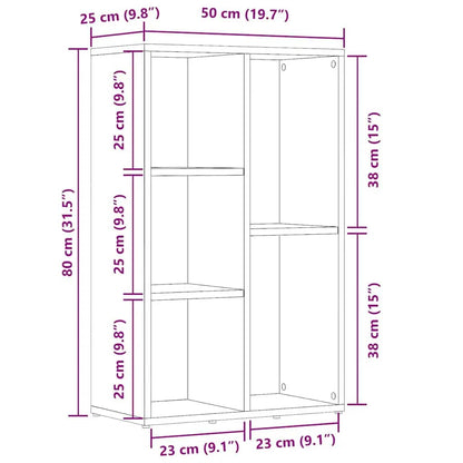 Libreria/Credenza Rovere Sonoma 50x25x80 cm Legno Multistrato | homemem39
