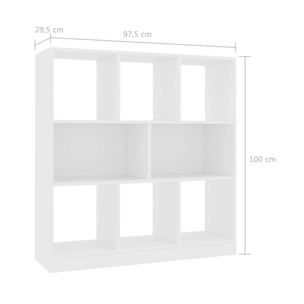 Libreria Bianca 97,5x29,5x100 cm in Legno Multistrato | homemem39