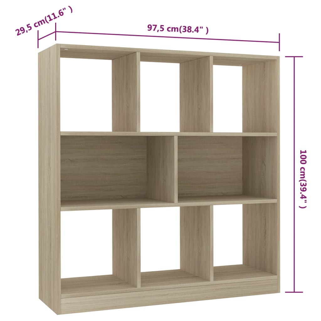 Libreria Rovere Sonoma 97,5x29,5x100 cm in Legno Multistrato | homemem39