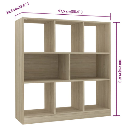 Libreria Rovere Sonoma 97,5x29,5x100 cm in Legno Multistrato | homemem39