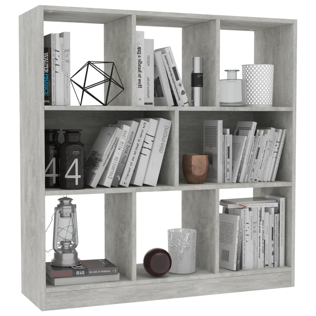 Libreria Grigio Cemento 97,5x29,5x100 cm in Legno Multistrato | homemem39