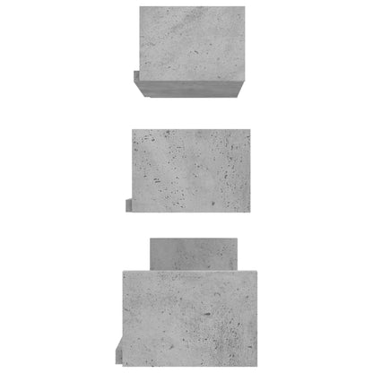 Mensole a Muro 3 pz Grigio Cemento in Legno Multistrato | homemem39