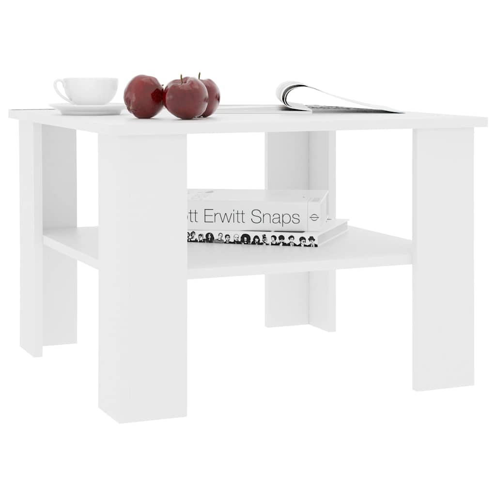 Tavolino da Salotto Bianco 60x60x42 cm in Legno Multistrato | homemem39