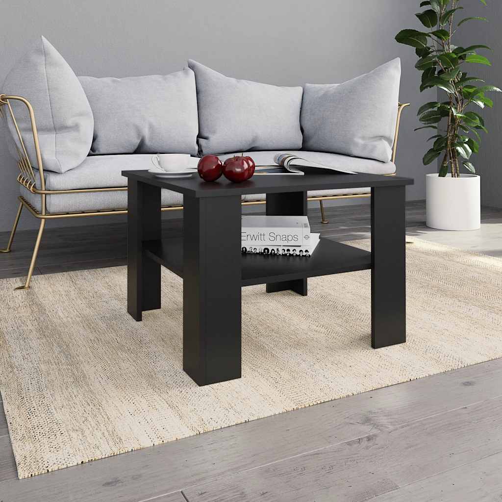 Tavolino da Salotto Nero 60x60x42 cm in Legno Multistrato