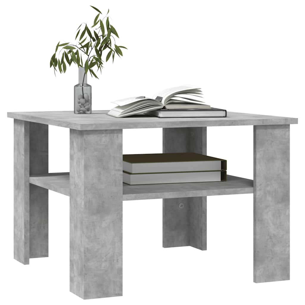 Tavolino da Salotto Grigio Cemento 60x60x42cm Legno Multistrato | homemem39