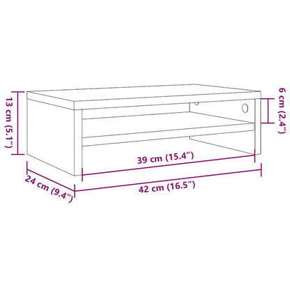 Supporto Monitor Grigio Cemento 42x24x13 cm Legno Multistrato - homemem39