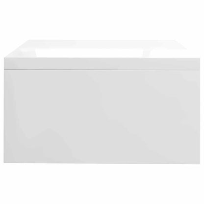 Supporto Monitor Bianco Lucido 42x24x13 cm in Legno Multistrato - homemem39