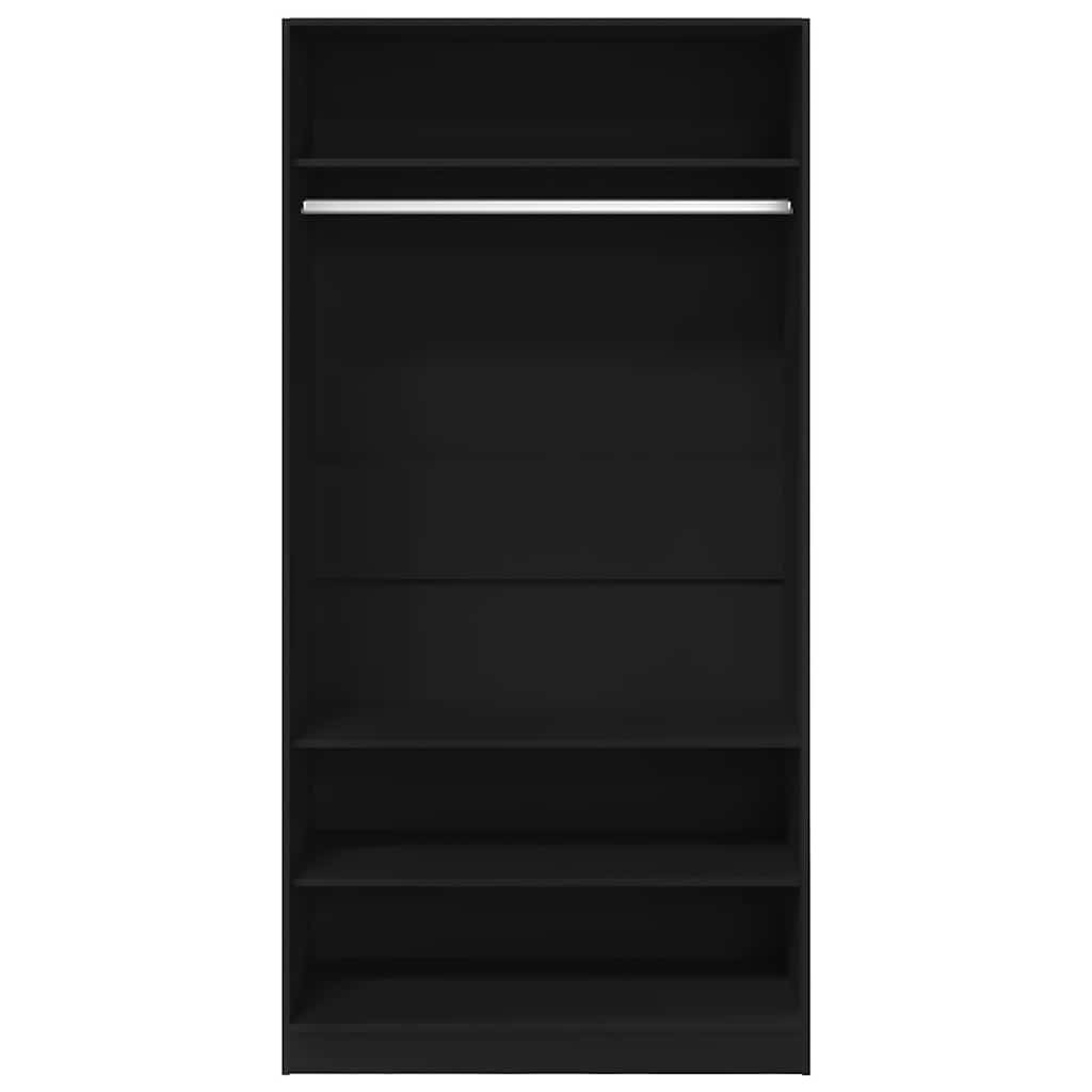 Armadio Nero 100x50x200 cm in Legno Multistrato