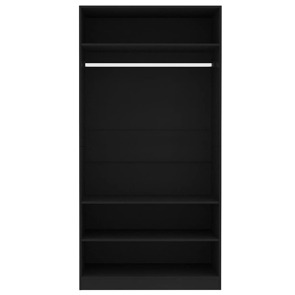 Armadio Nero 100x50x200 cm in Legno Multistrato