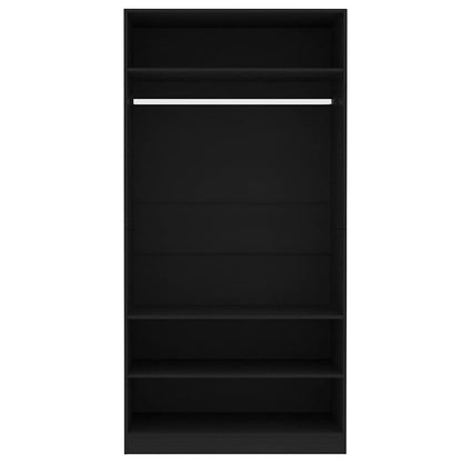 Armadio Nero 100x50x200 cm in Legno Multistrato