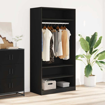 Armadio Nero 100x50x200 cm in Legno Multistrato