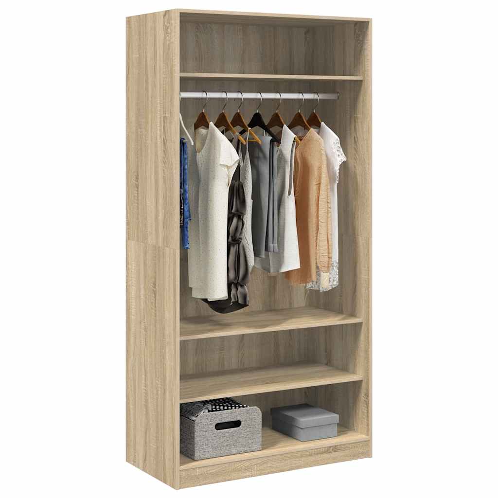 Armadio Rovere Sonoma 100x50x200 cm in Legno Multistrato