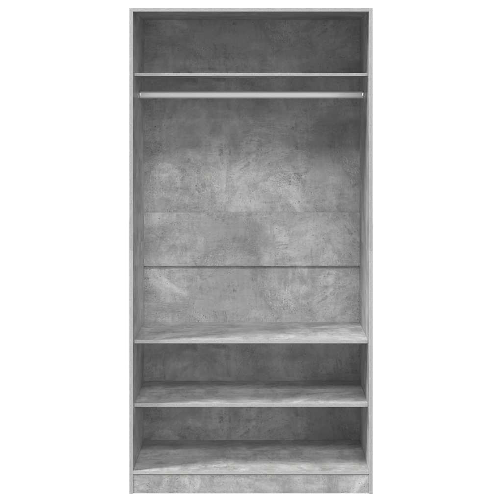 Armadio Grigio Cemento 100x50x200 cm in Legno Multistrato