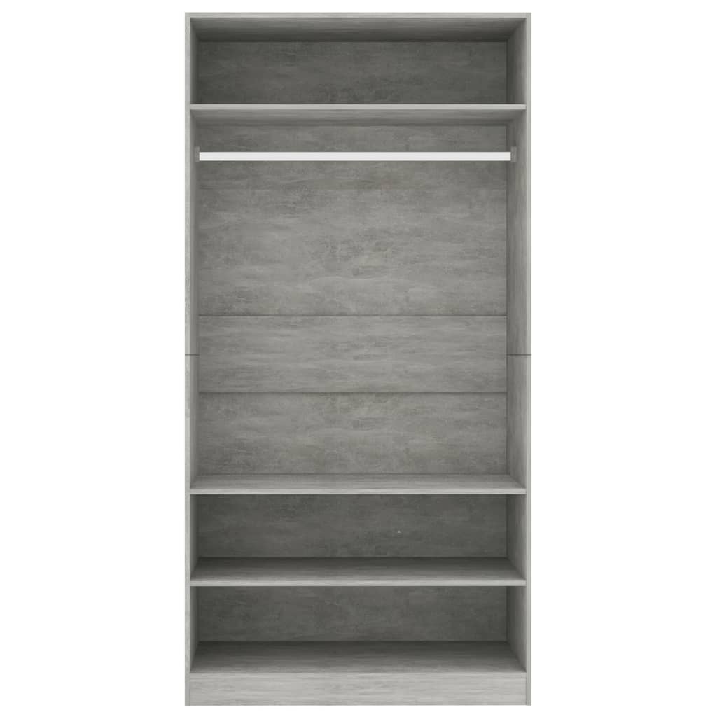 Armadio Grigio Cemento 100x50x200 cm in Legno Multistrato - homemem39