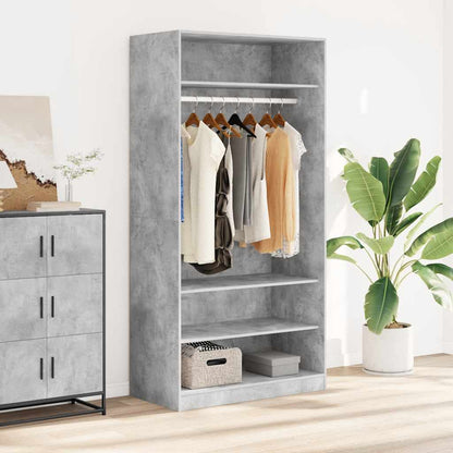 Armadio Grigio Cemento 100x50x200 cm in Legno Multistrato