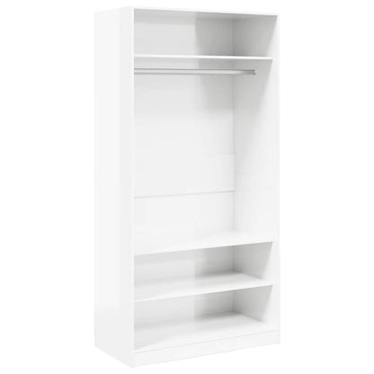 Armadio Bianco Lucido 100x50x200 cm in Legno Multistrato