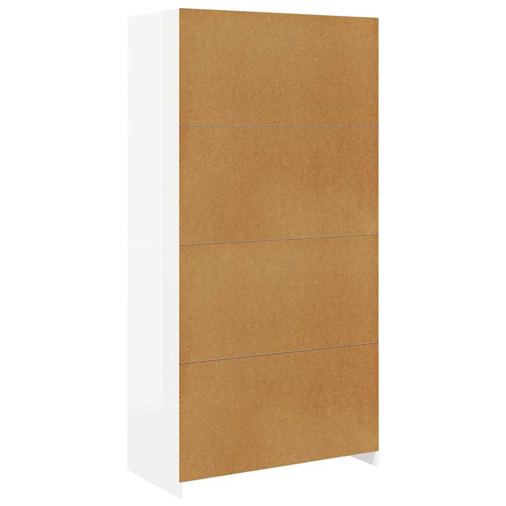 Armadio Bianco Lucido 100x50x200 cm in Legno Multistrato