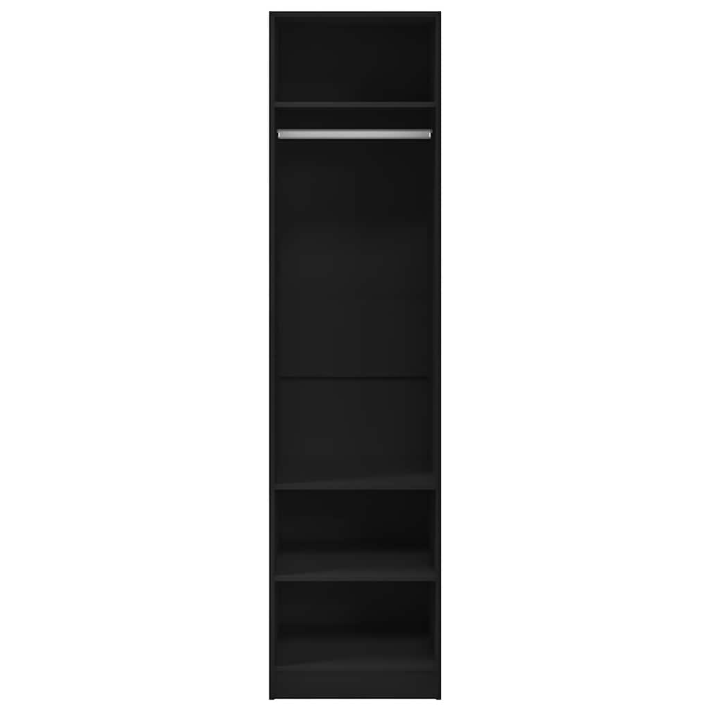 Armadio Nero 50x50x200 cm in Legno Multistrato