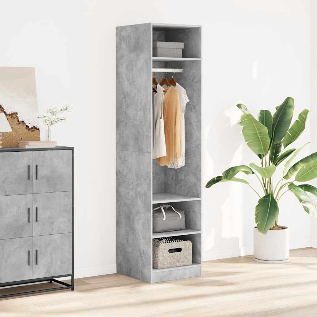 Armadio Grigio Cemento 50x50x200 cm in Legno Multistrato