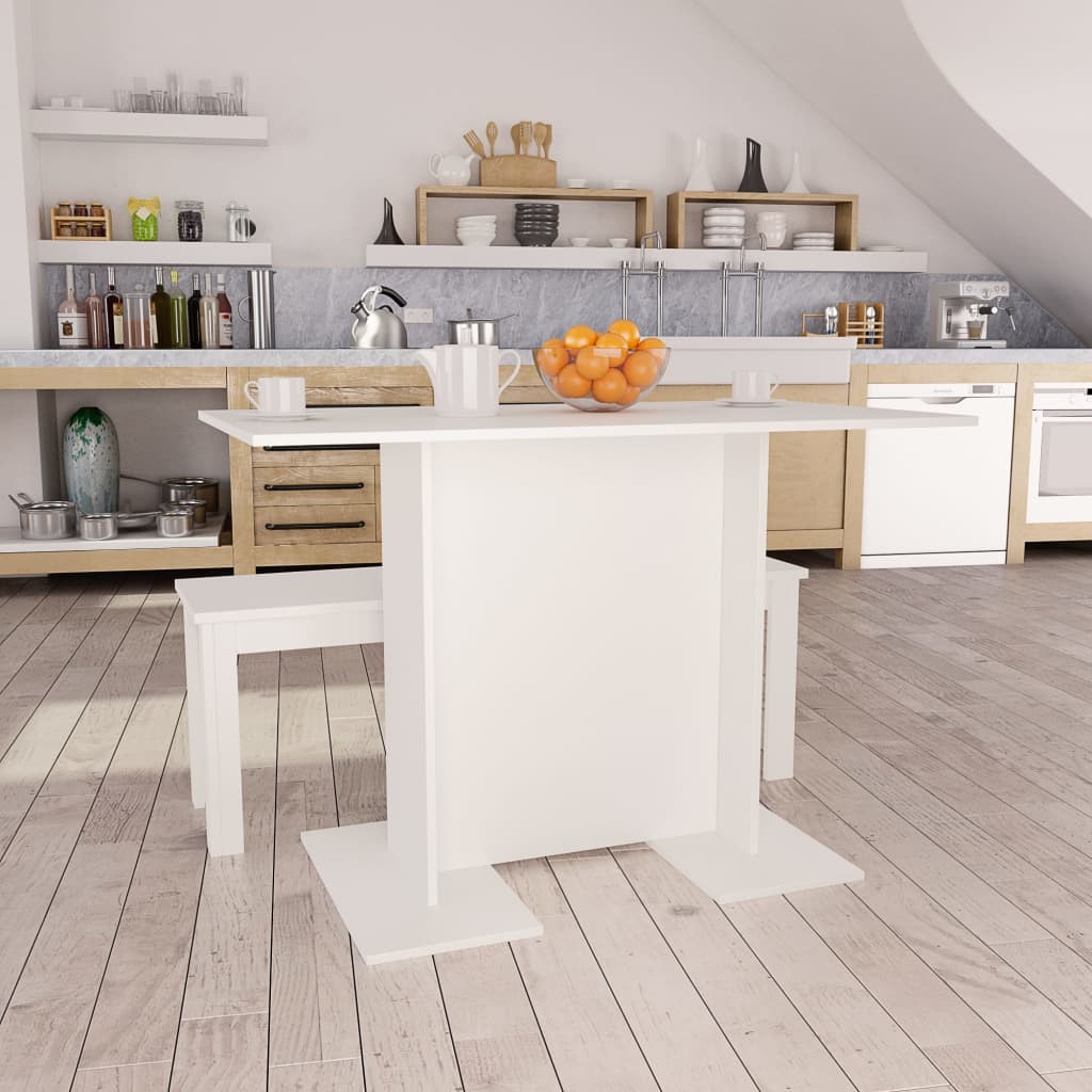 Tavolo da Pranzo Bianco 110x60x75 cm in Legno Multistrato | homemem39