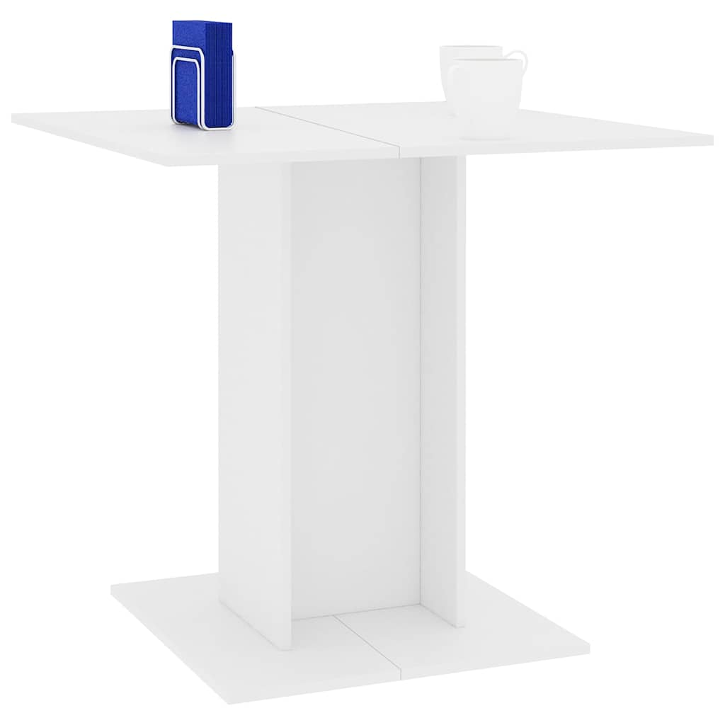Tavolo da Pranzo Bianco 80x80x75 cm in Legno Multistrato | homemem39