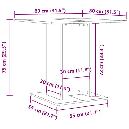 Tavolo da Pranzo Rovere Sonoma 80x80x75cm in Legno Multistrato | homemem39