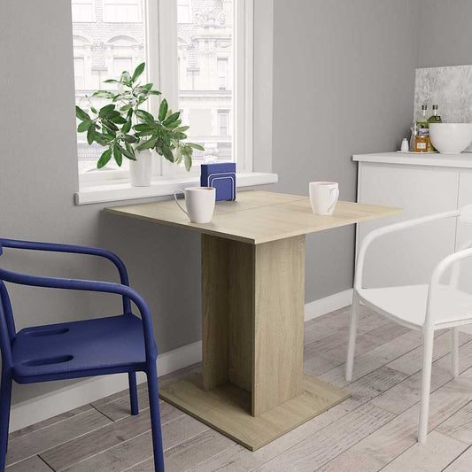 Tavolo da Pranzo Rovere Sonoma 80x80x75cm in Legno Multistrato | homemem39