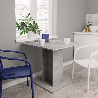 Tavolo da Pranzo Grigio Cemento 80x80x75 cm Legno Multistrato | homemem39