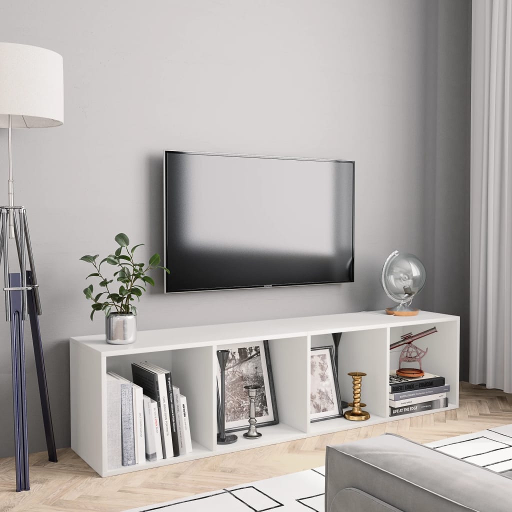 Libreria/Mobile TV Bianco 143x30x36 cm | homemem39
